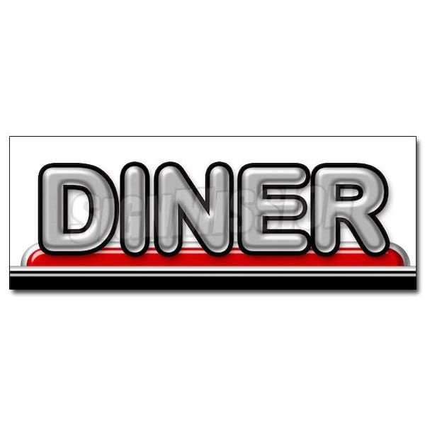 DINER DECAL sticker 50s hamburgers jukebox milkshakes floats restaurant, D-24 Diner